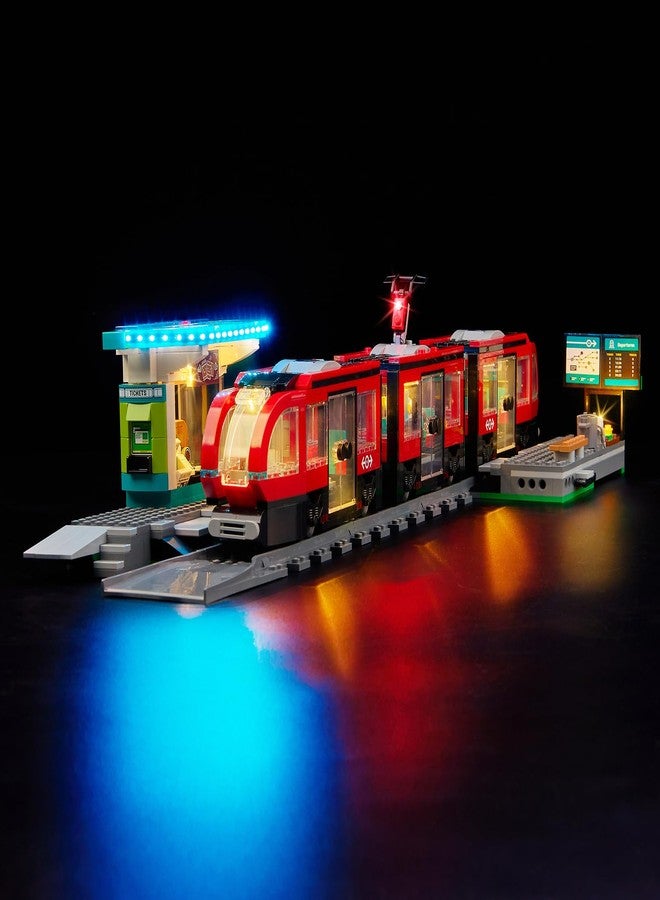 Kyglaring طقم إضاءة LED من Kyglaring متوافق مع مكعبات بناء Lego Downtown Streetcar and Station 60423، ملحقات إضاءة لعرض المدينة، (الإضاءة فقط، النموذج غير متضمن)، الإصدار الكلاسيكي. - Image 1